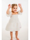 White Dress Tulle With Pom Pom